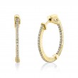 Shared Prong Diamond Hoop Earring - 24MM
