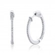 Shared Prong Diamond Hoop Earring - 24MM