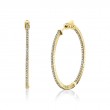 Shared Prong Diamond Hoop Earring - 37MM
