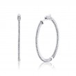 Shared Prong Diamond Hoop Earring - 37MM