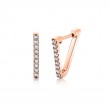 V-Shaped Diamond Hoop Earrings - 15MM