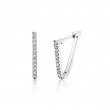 V-Shaped Diamond Hoop Earrings - 20MM