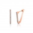 V-Shaped Diamond Hoop Earrings - 20MM
