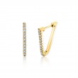 V-Shaped Diamond Hoop Earrings - 20MM