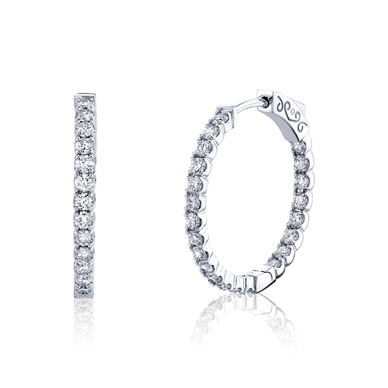 24MM Diamond Hoop Earrings