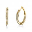 Crossover Diamond Hoop Earrings