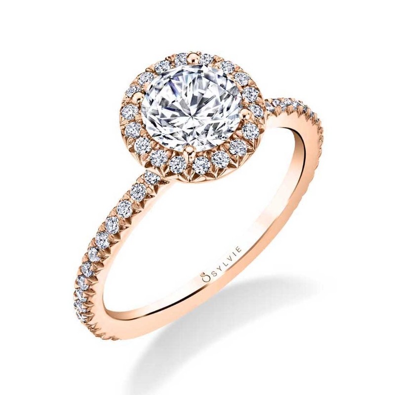 Round Cut Classic Halo Engagement Ring - Vivian
