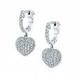 Heart Shaped Diamond Huggie Earrings
