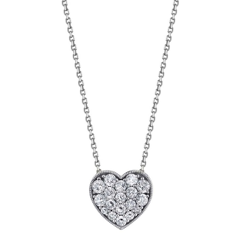 Heart-Shaped Diamond Necklace