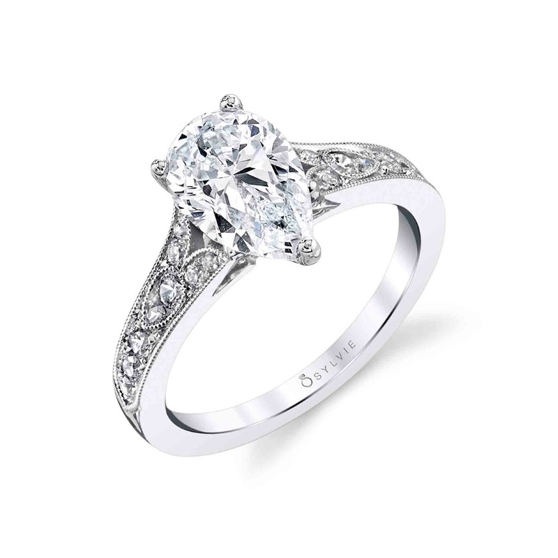 Pear Shaped Vintage Inspired Engagement Ring - Chereen