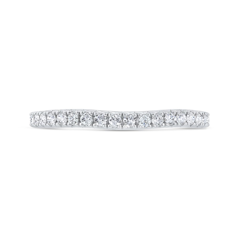 Round Diamond Half-Eternity Wedding Band in 14K White Gold