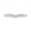 Round Diamond Half-Eternity Contour Wedding Band in 14K White Gold