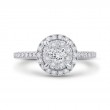 Diamond Halo Engagement Ring in 14K Two Tone Gold