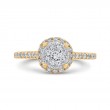 Diamond Halo Engagement Ring in 14K Two Tone Gold