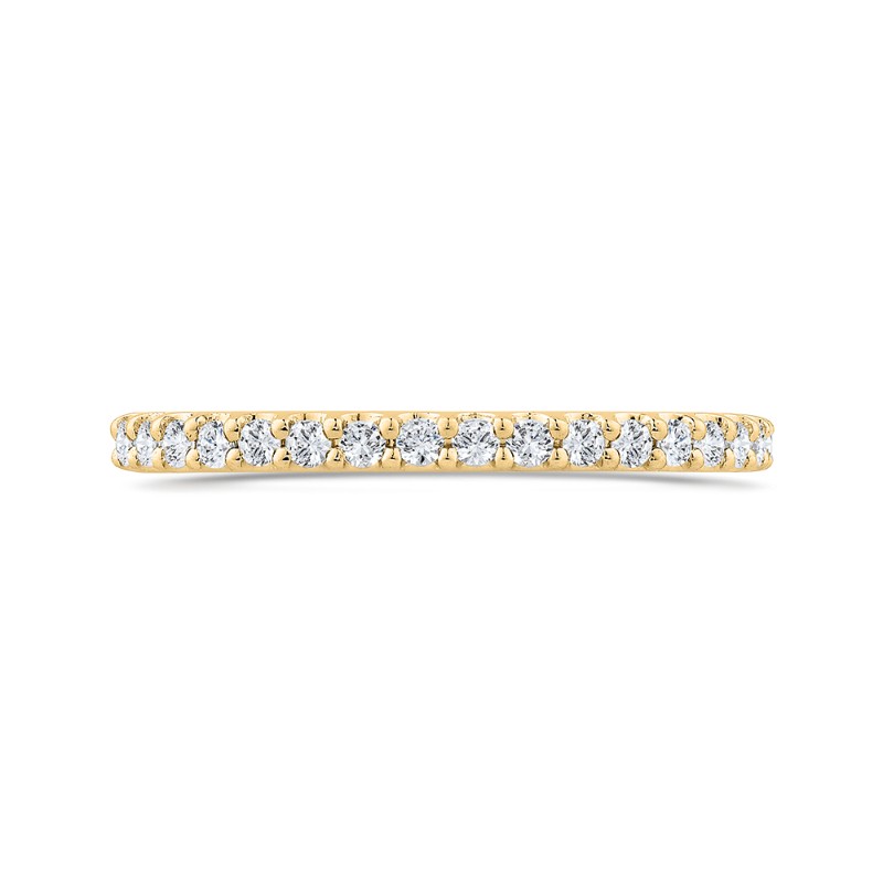 Round Diamond Half-Eternity Wedding Band in 14K Yellow Gold