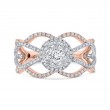 Round Diamond Fashion Ring in 14K Two Tone Gold