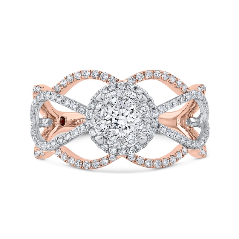 Round Diamond Fashion Ring in 14K Two Tone Gold
