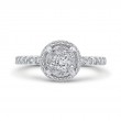Diamond Halo Engagement Ring in 14K White Gold