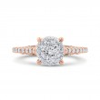 Round Diamond Engagement Ring in 14K Two Tone Gold