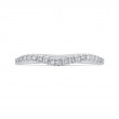 Round Diamond Half-Eternity Contour Wedding Band in 14K White Gold