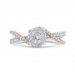 Round Diamond Promise Engagement Ring in 14K Two Tone Gold