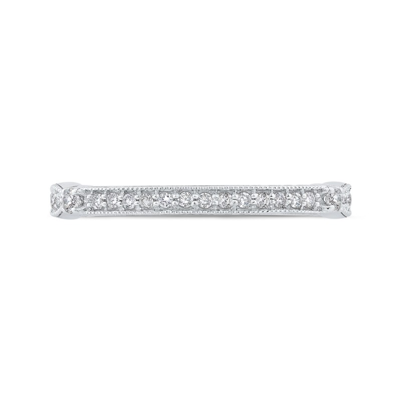 Euro Shank Round Diamond Half-Eternity Wedding Band in 14K White Gold