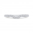 Round Diamond Half-Eternity Contour Wedding Band in 14K White Gold