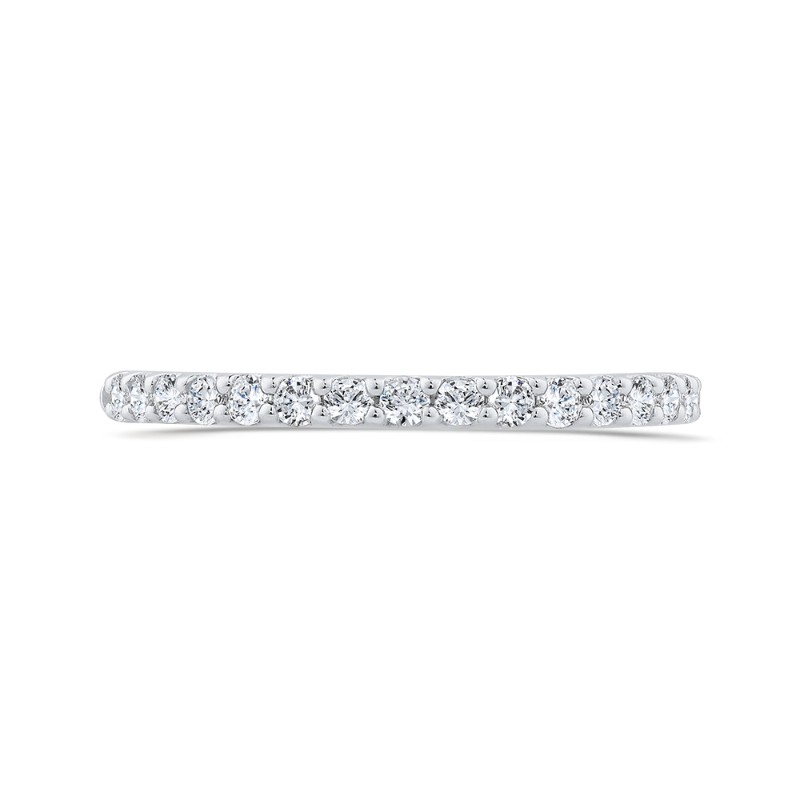 Round Diamond Half-Eternity Wedding Band in 14K White Gold