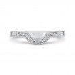Round Diamond Half-Eternity Contour Wedding Band in 14K White Gold