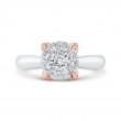 Round Diamond Engagement Ring in 14K Two Tone Gold