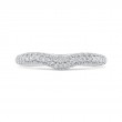 Round Diamond Half-Eternity Contour Wedding Band in 14K White Gold