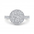 Round Diamond Halo Engagement Ring in 14K White Gold