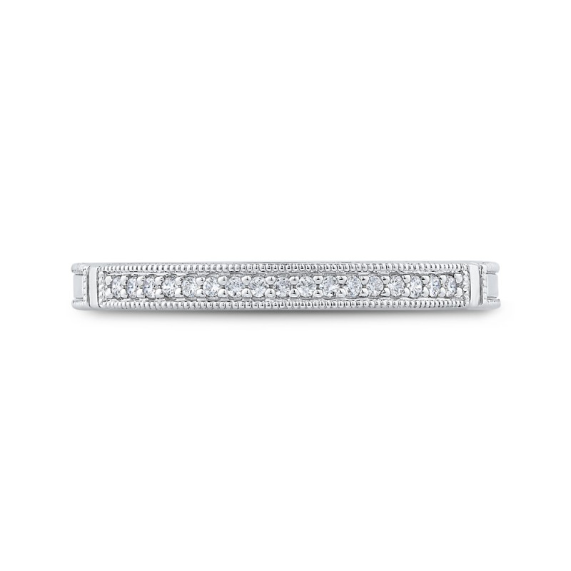 Round Diamond Wedding Band in 14K White Gold