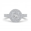 Round Diamond Double Halo Engagement Ring in 14K White Gold
