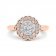 Round Diamond Halo Engagement Ring in 14K Two Tone Gold