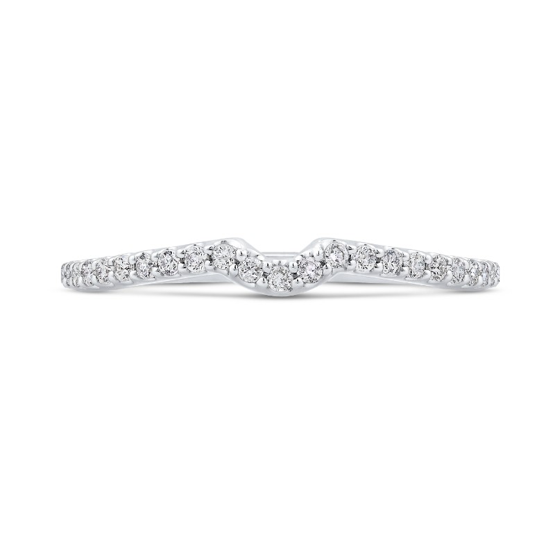 Round Diamond Half-Eternity Wedding Band in 14K White Gold