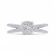 Round Diamond Crossover Criss-Cross Engagement Ring in 14K White Gold