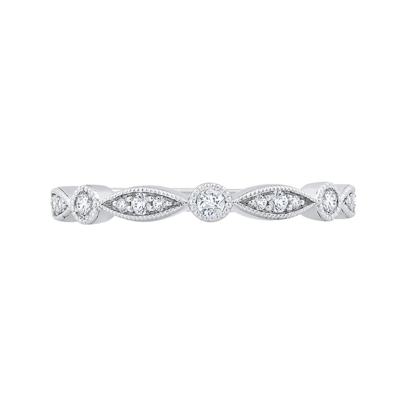 Round Diamond Wedding Band in 14K White Gold