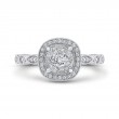 Round Diamond Halo Engagement Ring in 14K White Gold