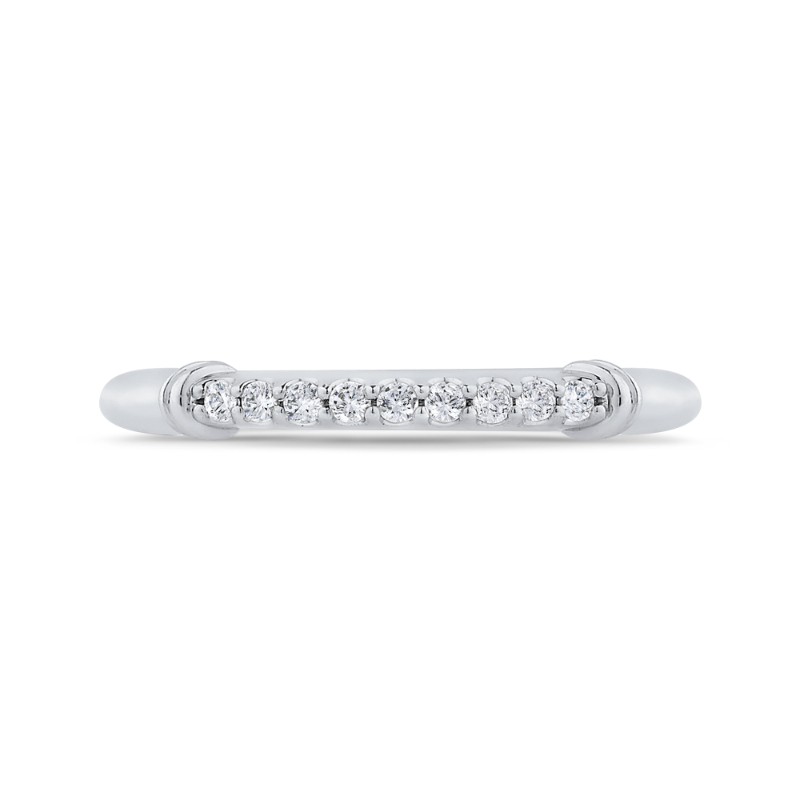 Round Diamond Wedding Band in 14K White Gold
