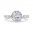 Round Diamond Halo Engagement Ring in 14K White Gold