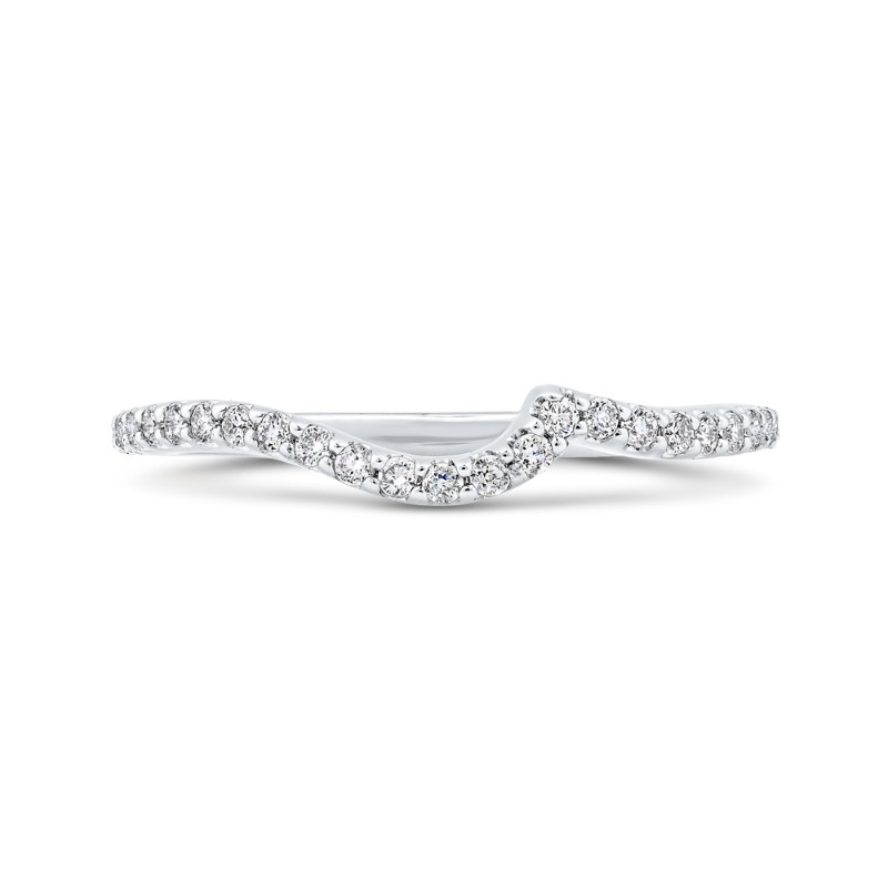 Round Diamond Half-Eternity Wedding Band in 14K White Gold