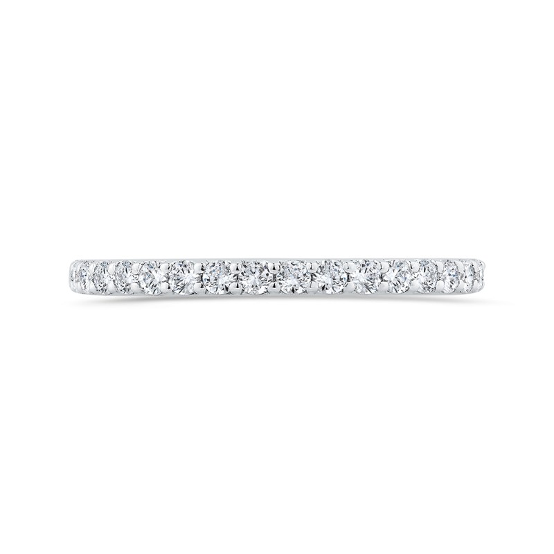 Half-Eternity Round Diamond Wedding Band in 14K White Gold