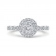 Diamond Halo Engagement Ring in 14K White Gold