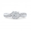 Diamond Bypass Engagement Ring in 14K White Gold