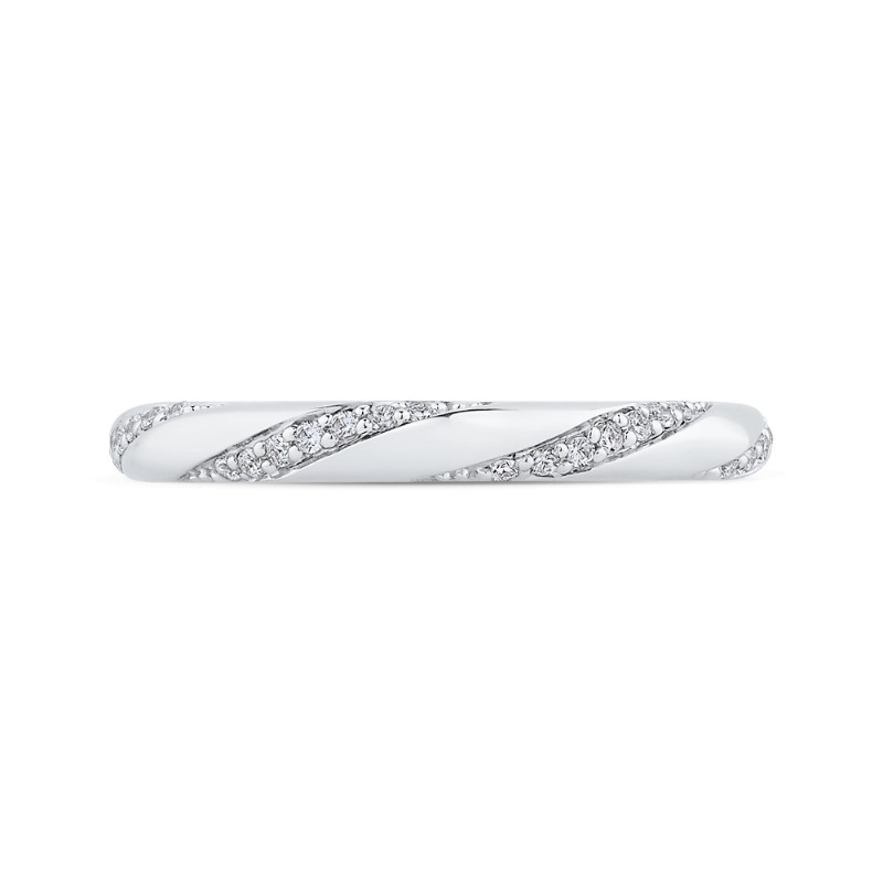 Round Diamond Wedding Band in 14K White Gold