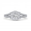 Split Shank Round Diamond Engagement Ring in 14K White Gold