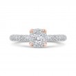 Round Diamond Engagement Ring in 14K Two Tone Gold