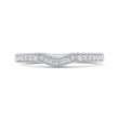 Round Half-Eternity Diamond Contour Wedding Band in 14K White Gold