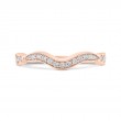 Round Diamond Contour Wedding Band in 14K Rose Gold